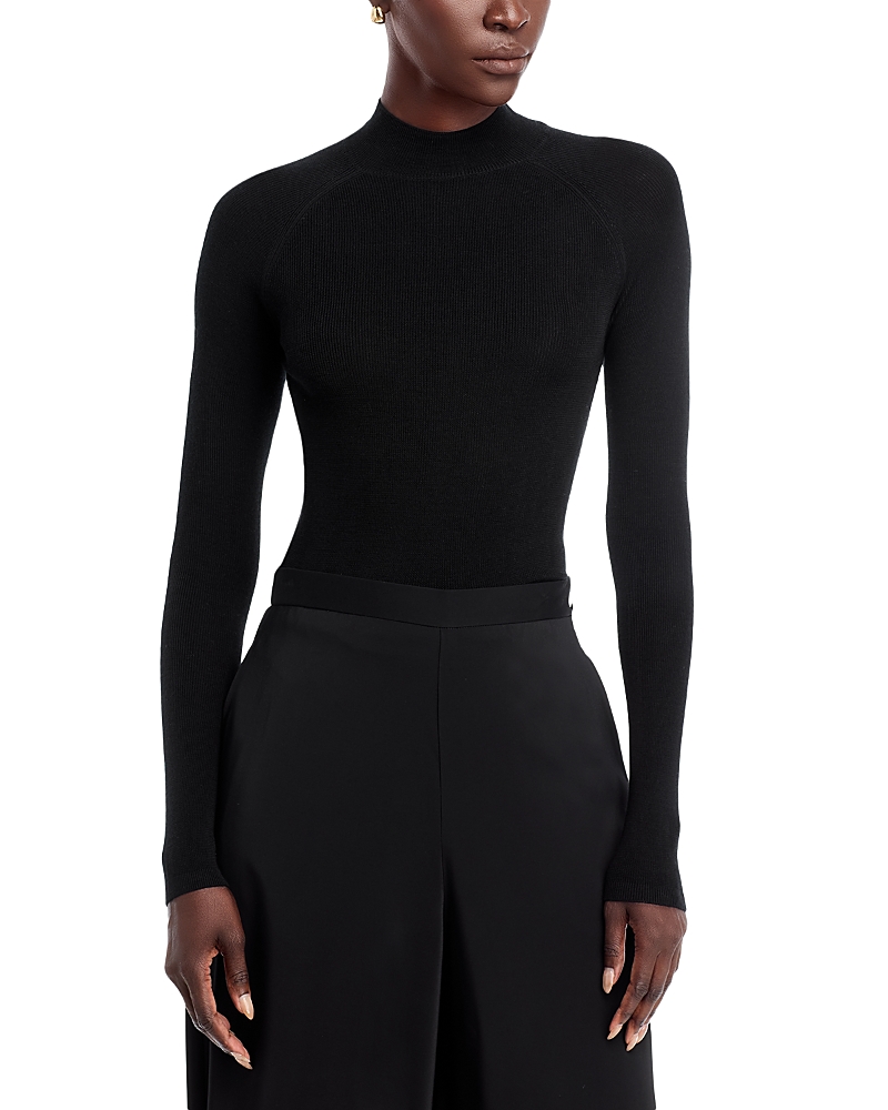 Majestic Filatures Mock Neck Wool & Silk Top