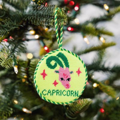 Capricorn Needlepoint Zodiac Ornament
