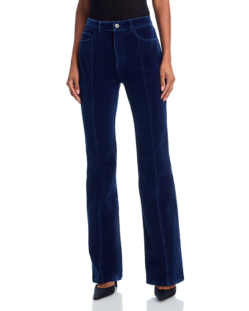 Cinq À Sept Cinq A Sept Shailen High Rise Velvet Denim Jeans In Annecy In Black