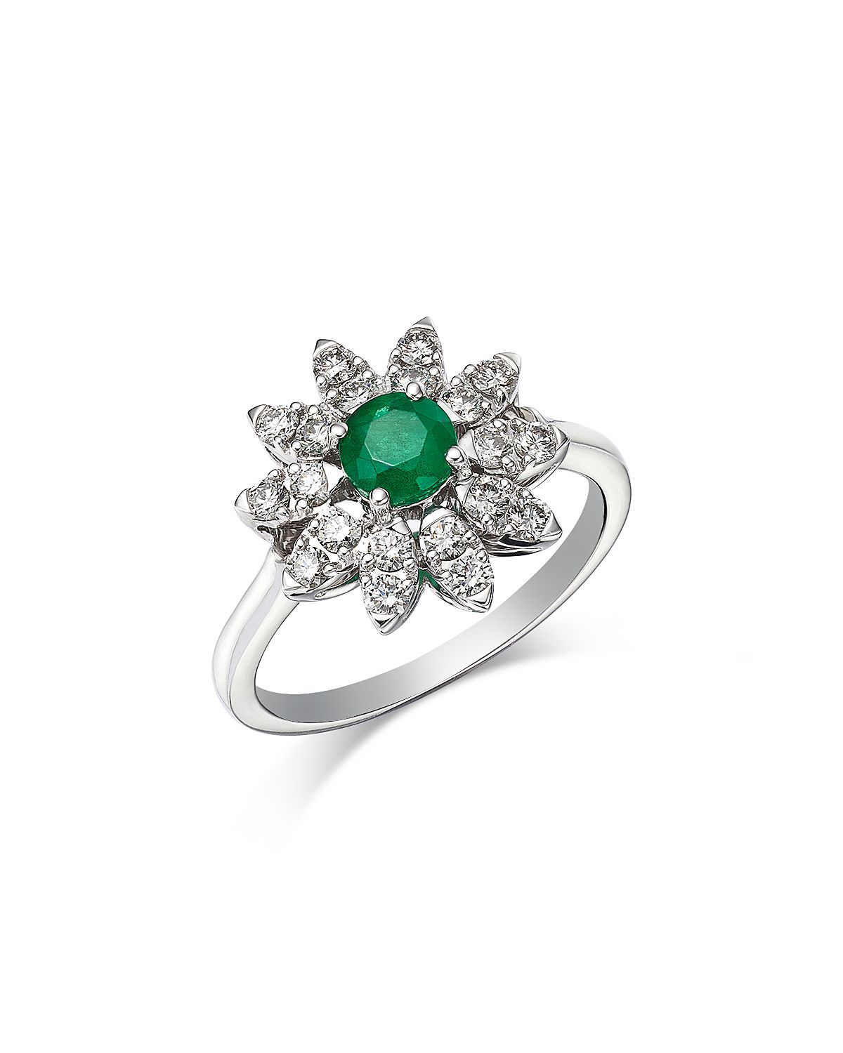 Bloomingdale's Fine Collection Emerald & Diamond Flower Ring