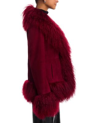 Dorothy Suede & Shearling Trim Coat