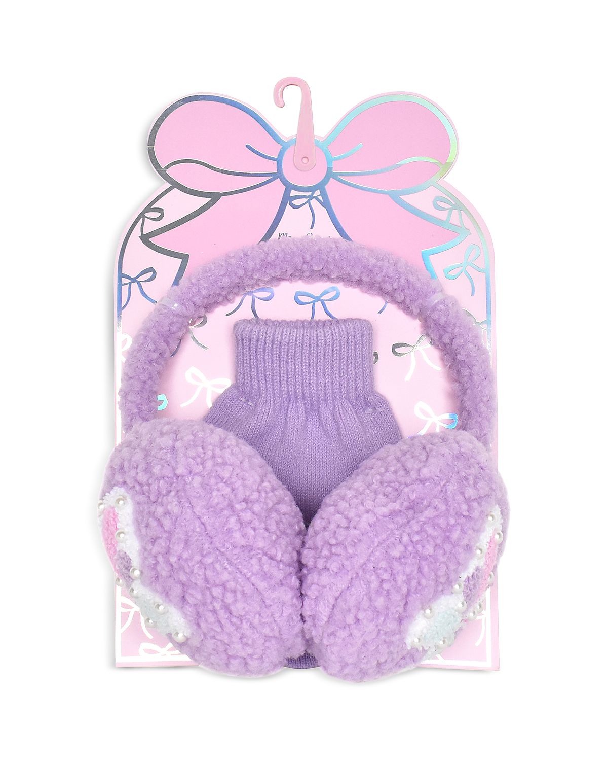 Omg Accessories Girls' Butterfly Earmuffs & Gloves Set - Big Kid