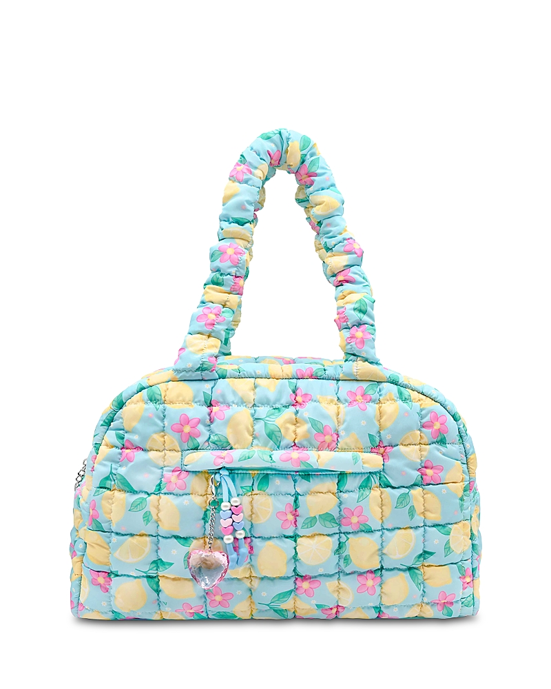Omg Accessories Girls' Lemon Floral Scrunch Duffle Bag