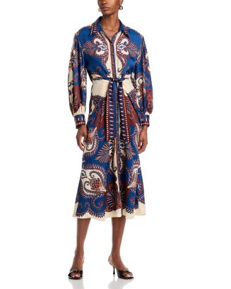 blue arabesque floral midi dress Blue Arabesque Floral Midi Dress – FARM Rio