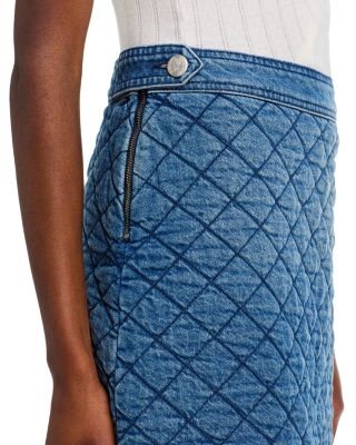 Quilted Denim Mini Skirt