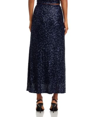 Sequin Ruched Tank & Mini Sequin Maxi Skirt