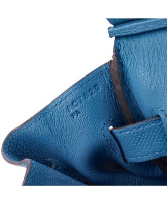  Birkin 30 Handbag Blue Epsom with Palladium Hardware