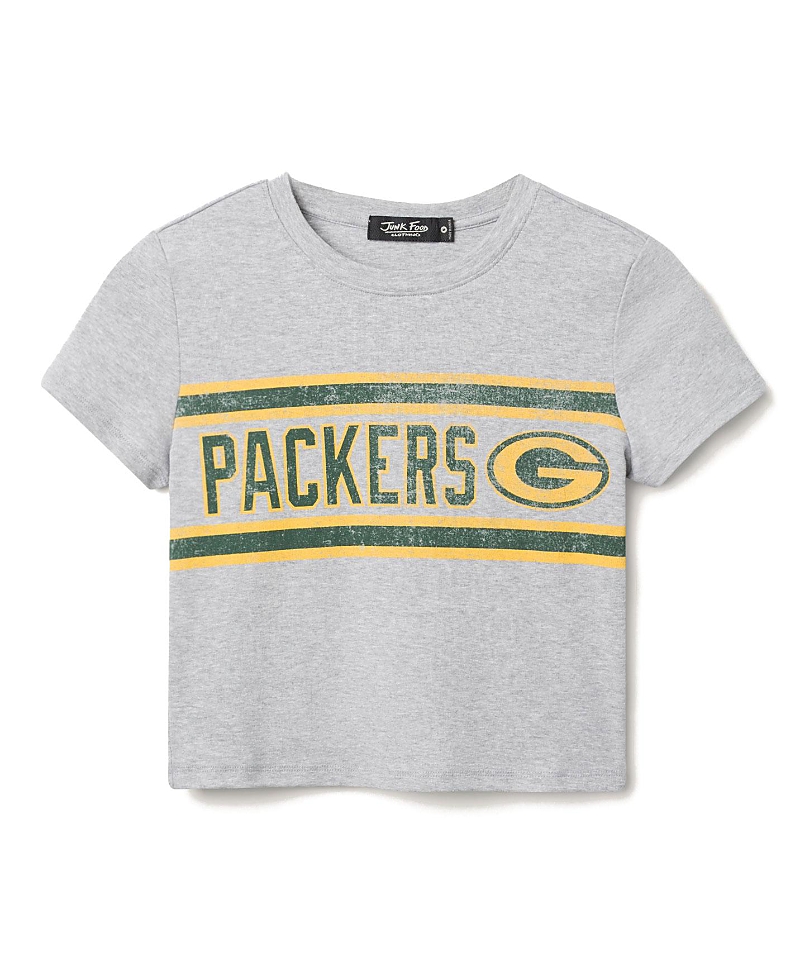 Junk Food Clothing Women's Nfl Green Bay Packers Sideline Baby Tee In Gray