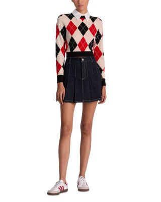 Suzie Pleated Denim Miniskirt