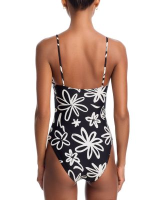 Lisa Striped Belted Swimsuit