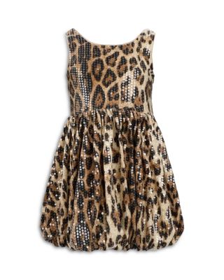 Girls' Sequin Leopard Bubble Dress - Little Kid, Big Kid