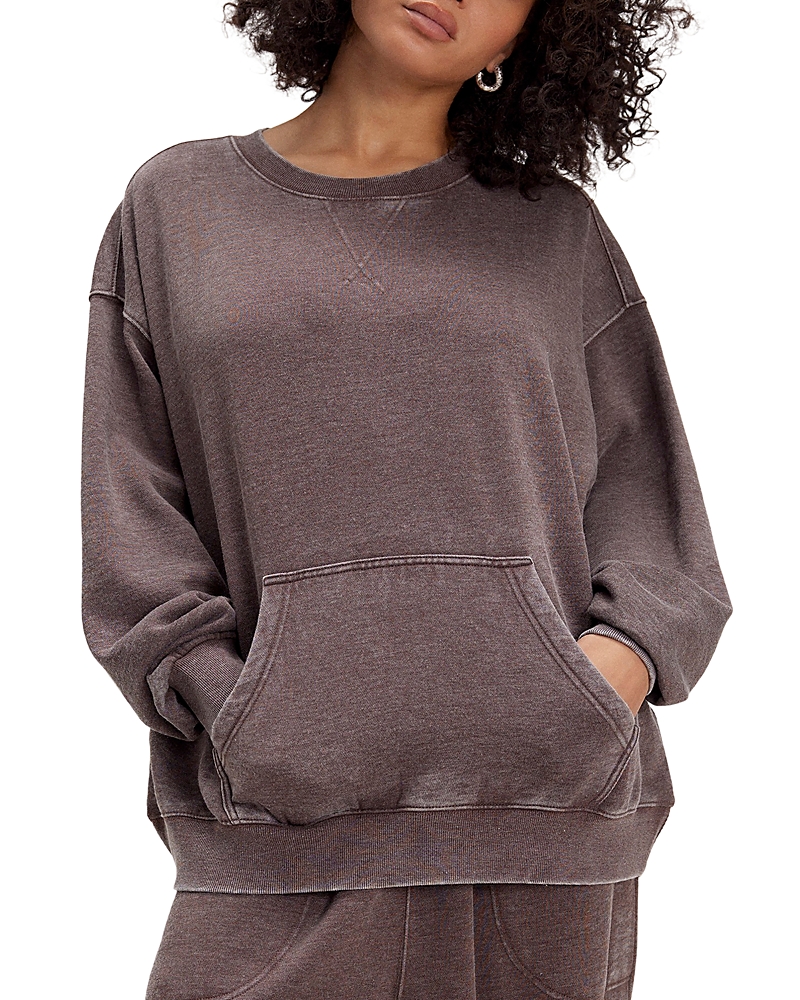 Free People Intimately Fp Slow It Down Oversize Cotton Blend Sweatshirt In Brown