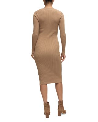 Button Front Sweater Maternity Dress