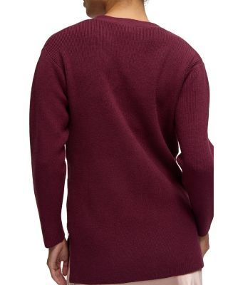 V Neck Side Zip Maternity Sweater