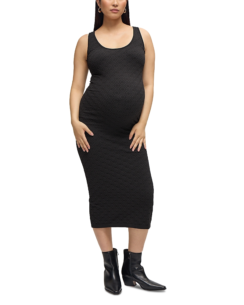 Ingrid & Isabel Seamless Midi Maternity Dress In Black