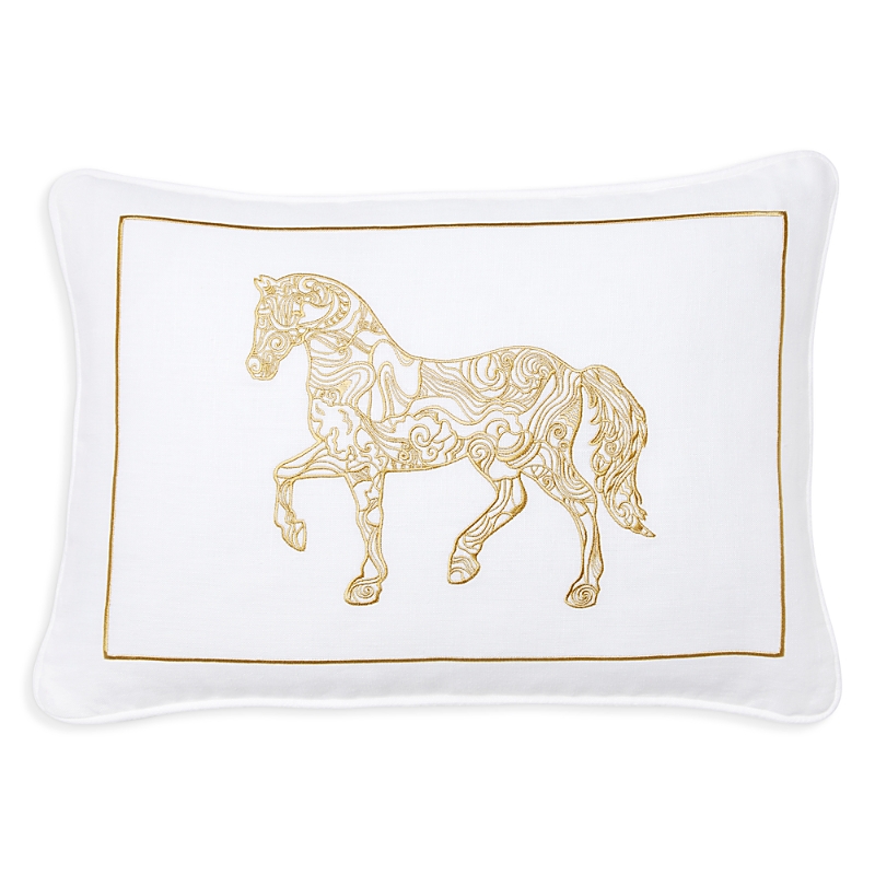 Sferra Lunar New Year Horse Embroidered Decorative Pillow, 12 X 18 In Multi