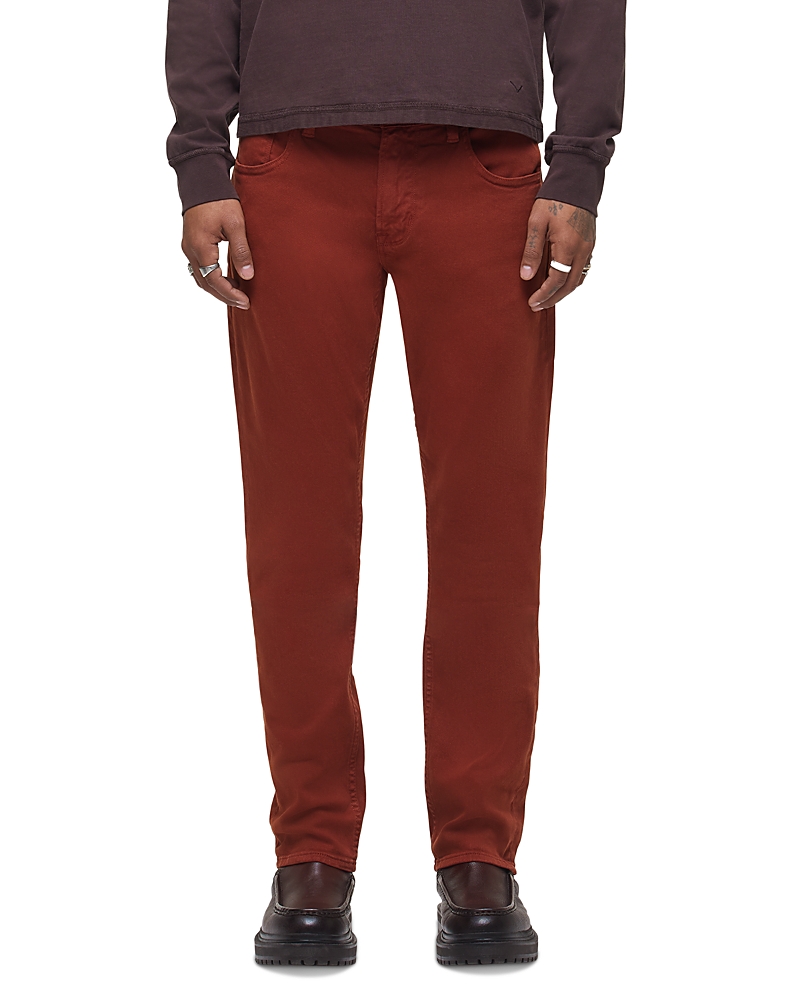 Hudson Blake Slim Straight Fit Jeans in Brick Red