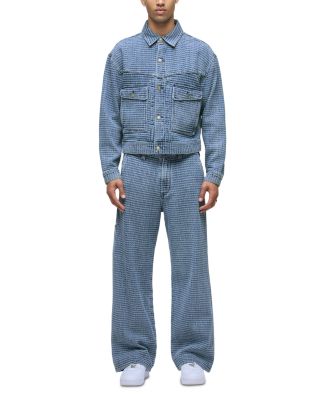 Luca Wide Leg Carpenter Jeans in Jacquard Indigo