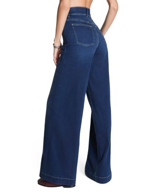 Pull On Wide Leg Jeans in Pacific Wash