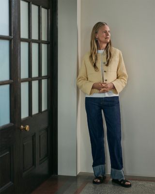 Textured Collarless Jacket