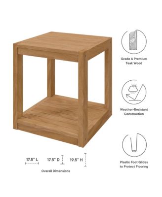 Carlsbad Teak Wood Outdoor Patio Side Table
