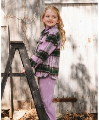 Girls' Zipped Plaid Overshirt - Little Kid