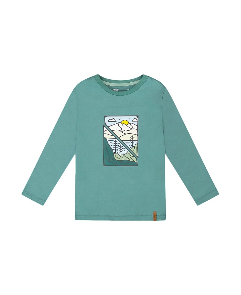 Deux Par Deux Boys' Long Sleeve Cotton Jersey Tee Shirt - Little Kid, Big Kid In Green
