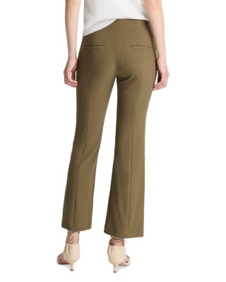 Mid Rise Pintucked Cropped Pants