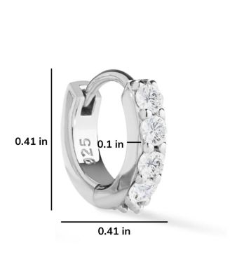  Suzanne Sterling Silver and Cubic Zirconia Huggie Hoop Earrings
