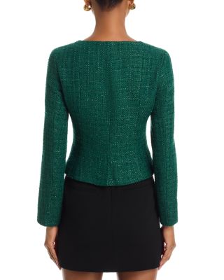 Shante Shimmer Tweed Double Breasted Top