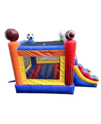 Inflatable Bounce House with Slide for Kids (Without Blower) - 18 x 12 x 14.5 Foot Backyard Inflatable Bouncy House - Built-In Bladder Water Misting System for Kids