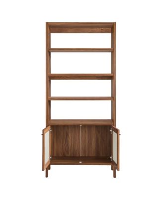 Capri 4-Shelf Wood Grain Bookcase
