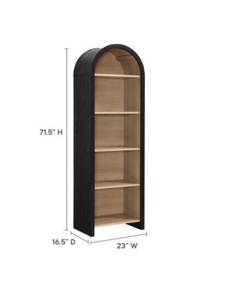Evie Arched Narrow Bookcase Display Cabinet