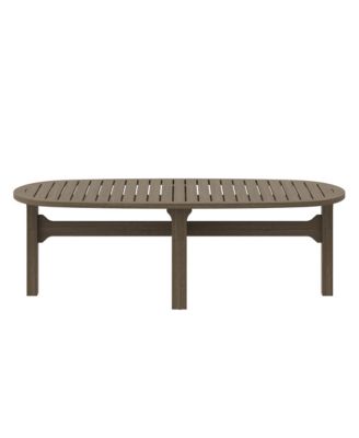 Saratoga Oval Outdoor Patio Teak Wood Coffee Table