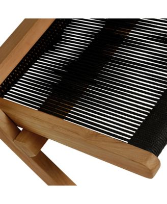 Vienna Outdoor Patio Teak and Rope Folding Accent Lounge Chair