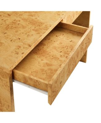 Hudson 2-Drawer Burl Wood Desk