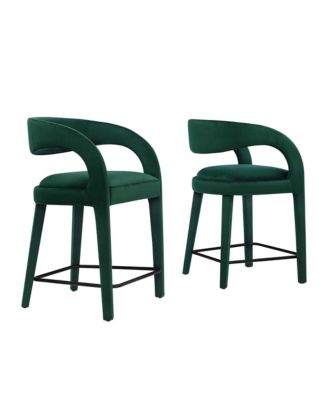 Pinnacle Performance Velvet Counter Stool Set of 2