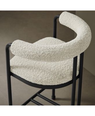 Turin Curved Back Boucle and Metal Counter Stool