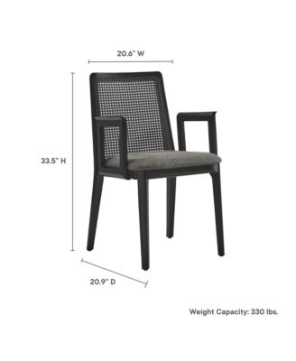 Monarch Wood and Rattan Dining Armchair