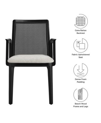 Monarch Wood and Rattan Dining Armchair