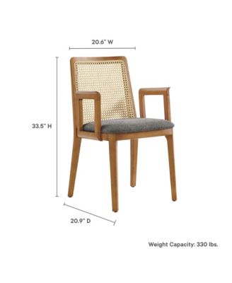 Monarch Wood and Rattan Dining Armchair