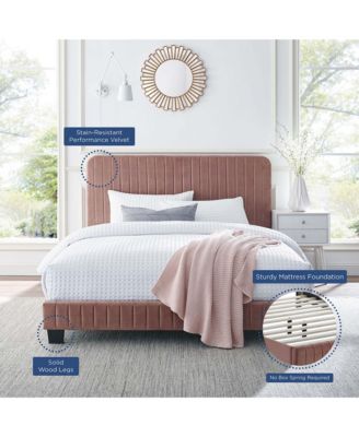 Celine Channel Tufted Performance Velvet Platform Bed