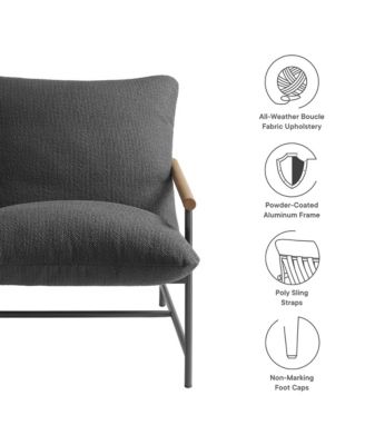 Raya Outdoor Patio Boucle Sling Lounge Chair