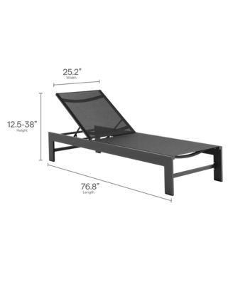 Tahoe Outdoor Patio Mesh and Aluminum Chaise Lounge