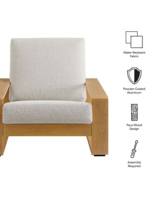 Lirienne Outdoor Patio Aluminum Faux Wood Armchair