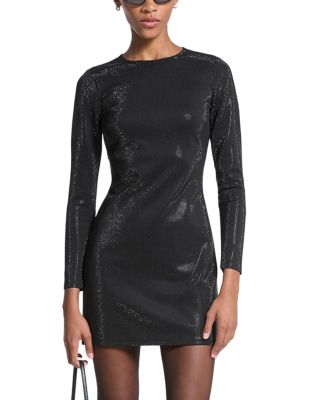 Rhinestone Long Sleeve Mini Dress