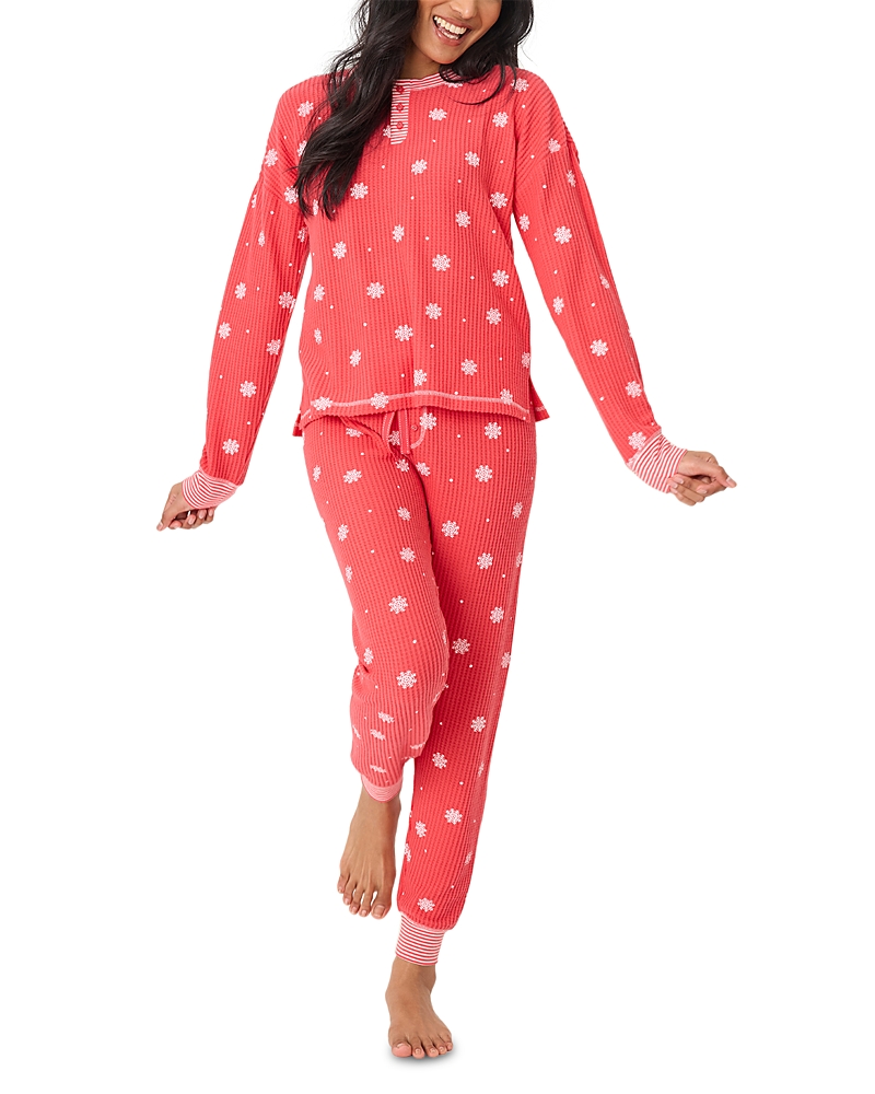 Pj Salvage Pj Savage Ski Jammie Classics Printed Pajama Set In Red
