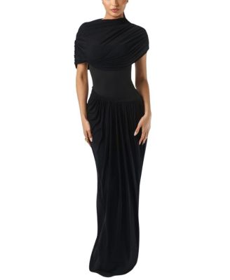 Heiress Beverly Hills Draped Shoulder Maxi Dress | Bloomingdale's Women
