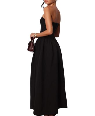 Strapless Corset Cotton Poplin Maxi Dress