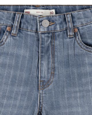 Girls' Textured Stripe Wide Leg Jeans - Big Kid